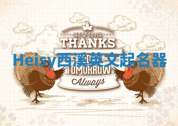 Heisy西溪英文起名器