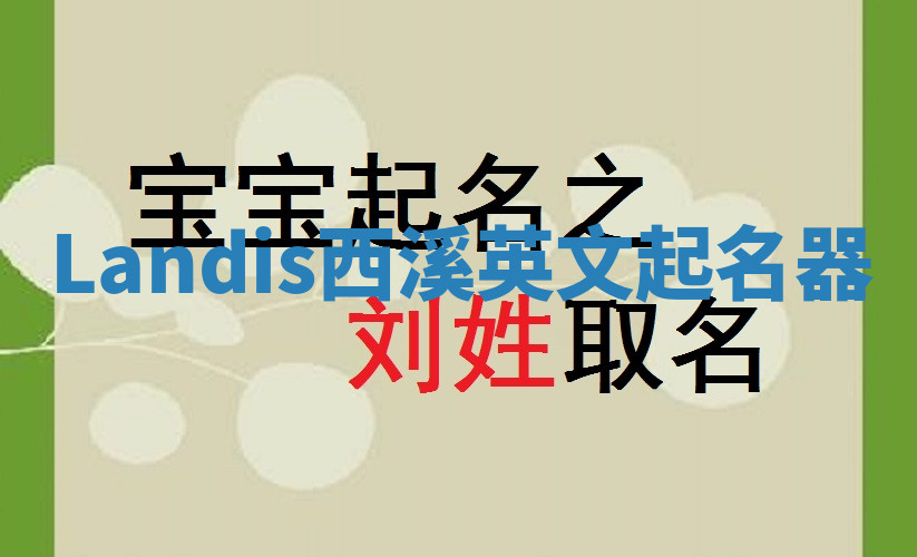 Landis西溪英文起名器
