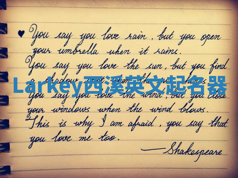 Larkey西溪英文起名器 Larkey西溪英文起名器