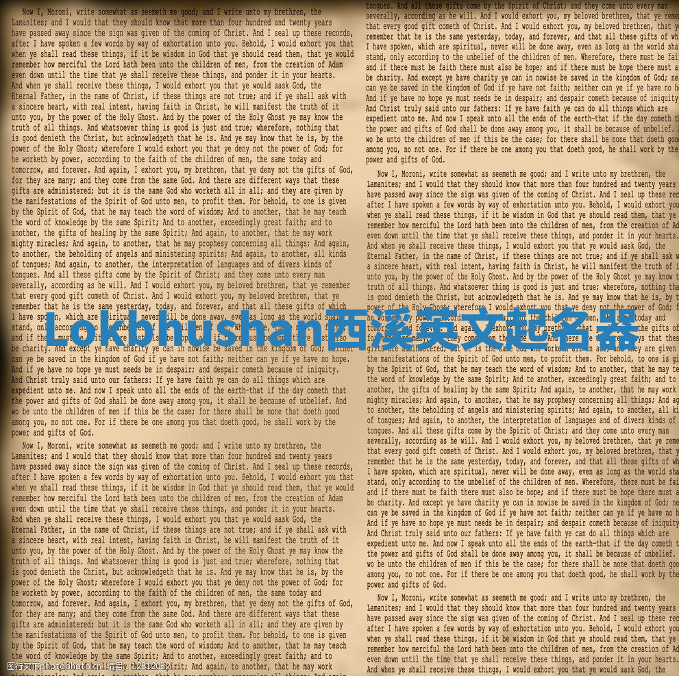 Lokbhushan西溪英文起名器
