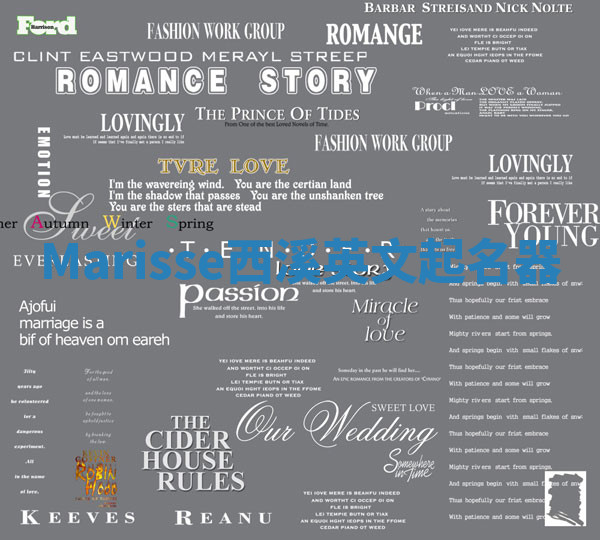 Marisse西溪英文起名器 Marisse西溪英文起名器