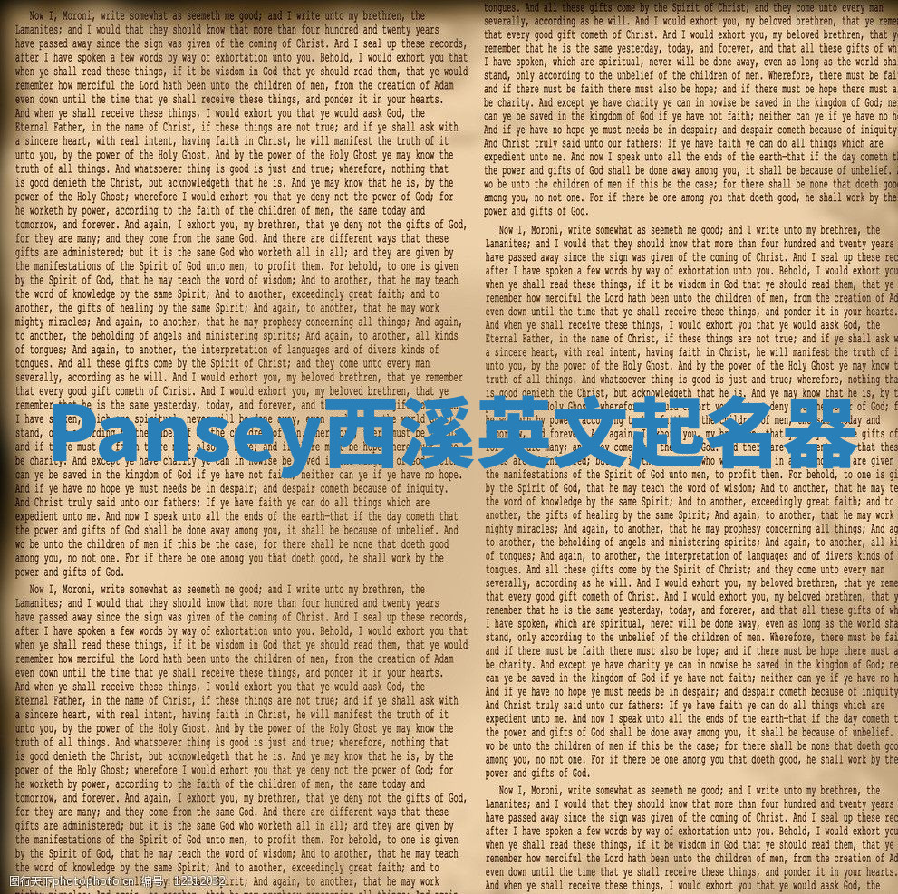 Pansey西溪英文起名器