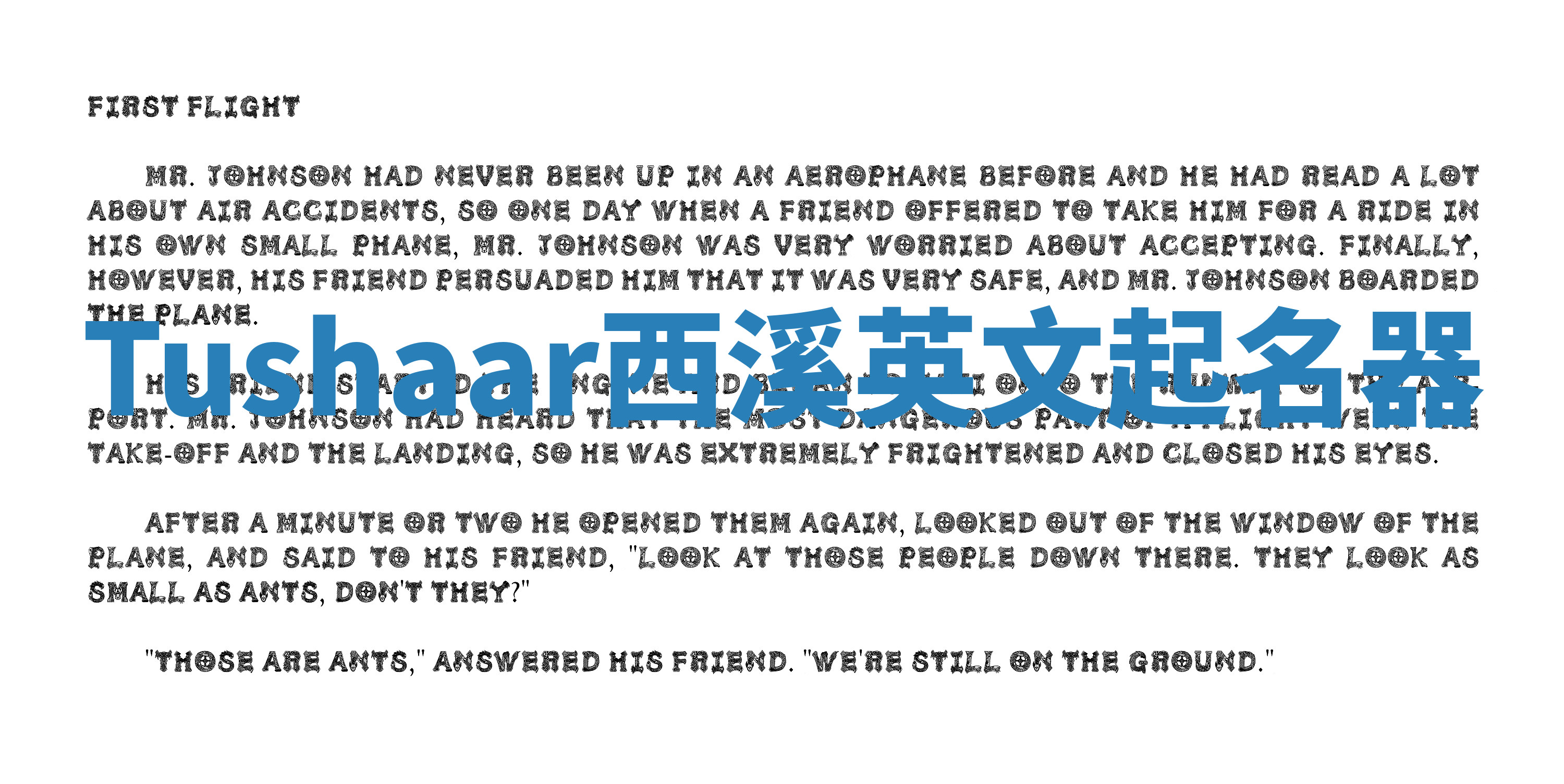 Tushaar西溪英文起名器