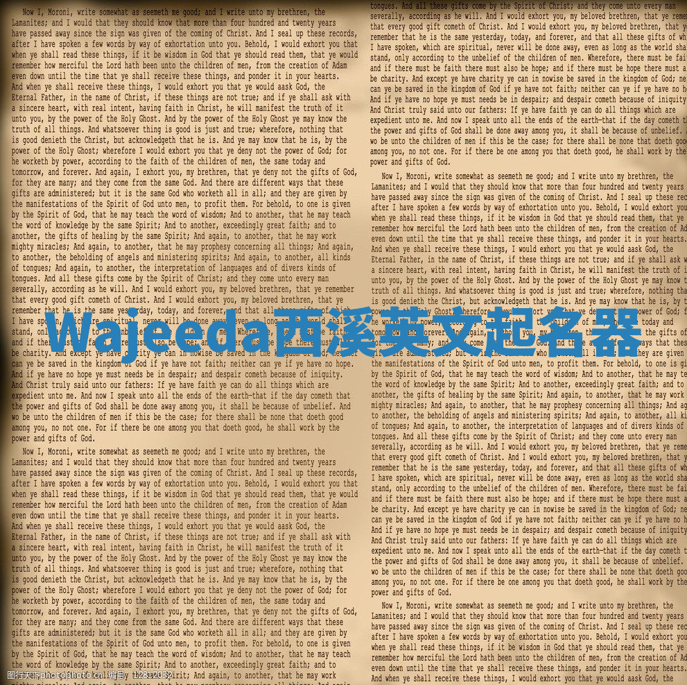 Wajeeda西溪英文起名器